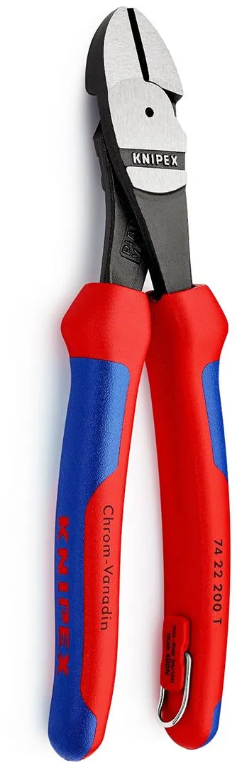 Ojačane Knipex dijagonalne sečice 200mm - pod 12° sa dodatkom za kačenje (74 22 200 T)