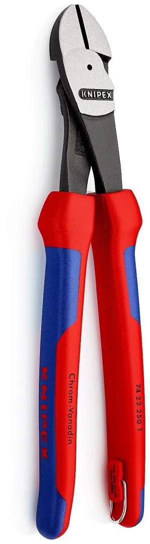 Ojačane Knipex dijagonalne sečice 250mm - pod 12° sa dodatkom za kačenje (74 22 250 T)