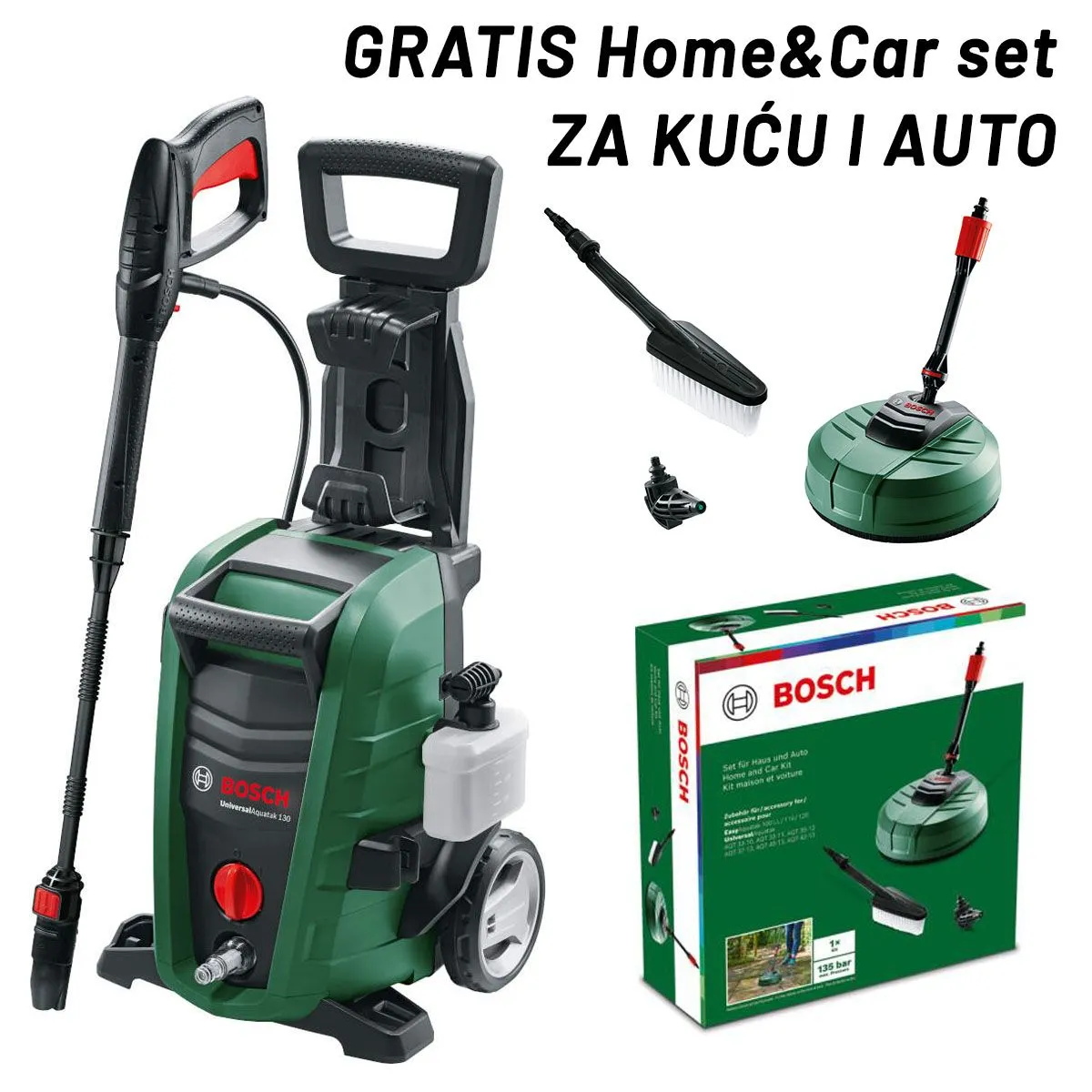 Perač Bosch UniversalAquatak 130 + Home&Car set za kuću i auto GRATIS (0615992626)