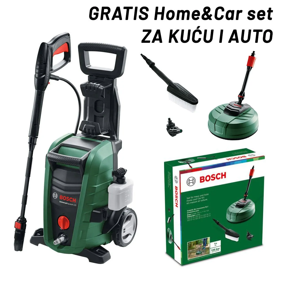 Perač Bosch UniversalAquatak 135 + Home&Car set za kuću i auto GRATIS (0615992627)