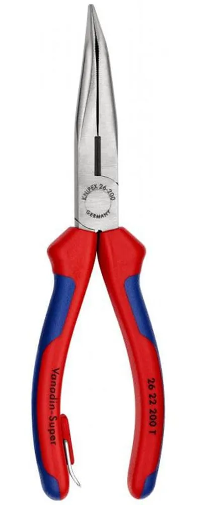 Špic klešta kriva 200mm Knipex - sa dodatkom za kačenje (26 22 200 T)