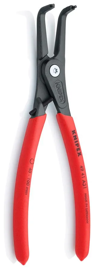 Precizna kriva Knipex zeger klešta za spoljašnje sigurnosne prstenove sa graničnikom 210mm - pod 90° (49 41 A31)