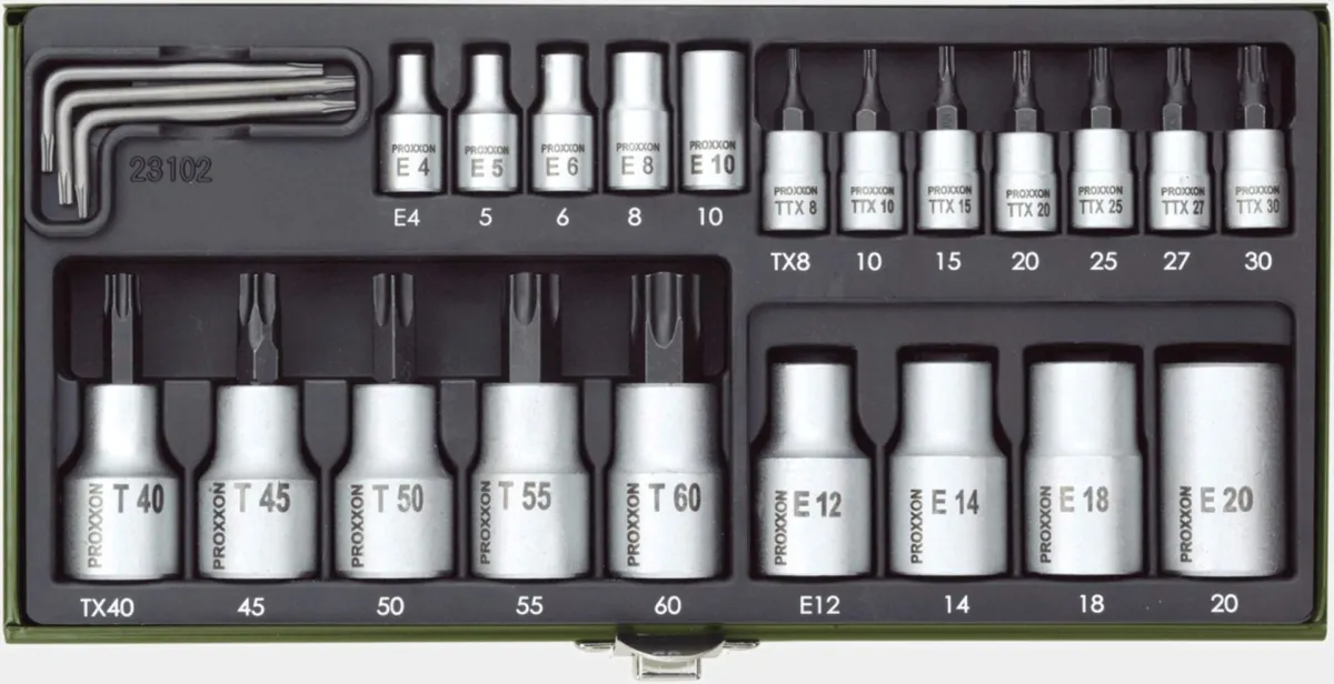 Proxxon 24-delna garnitura TX nasadnih ključeva, TX8 - TX30mm, 23102