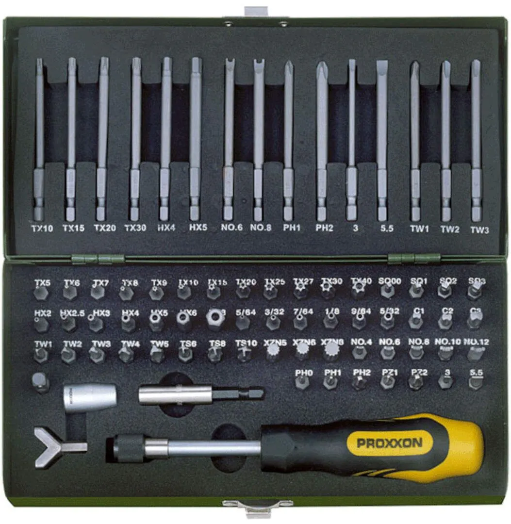 Proxxon 75-delni set super sigurnih specijalnih bitova, prihvat 1/4” (6,3 mm) 23107