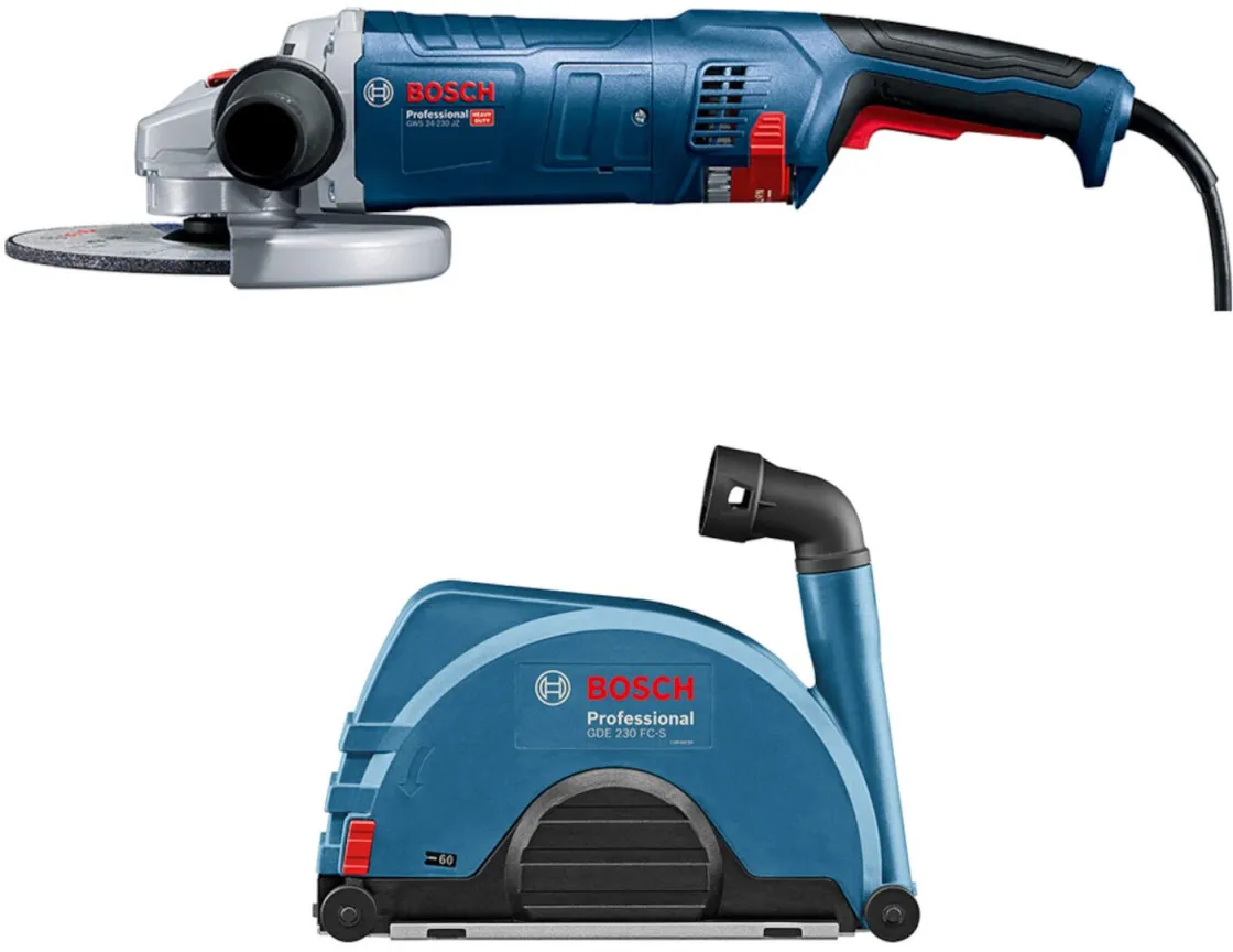Set Bosch GWS 24-230 JZ električna ugaona brusilica + GDE 230 FC-S nastavak za usisavanje (0615A5004S)