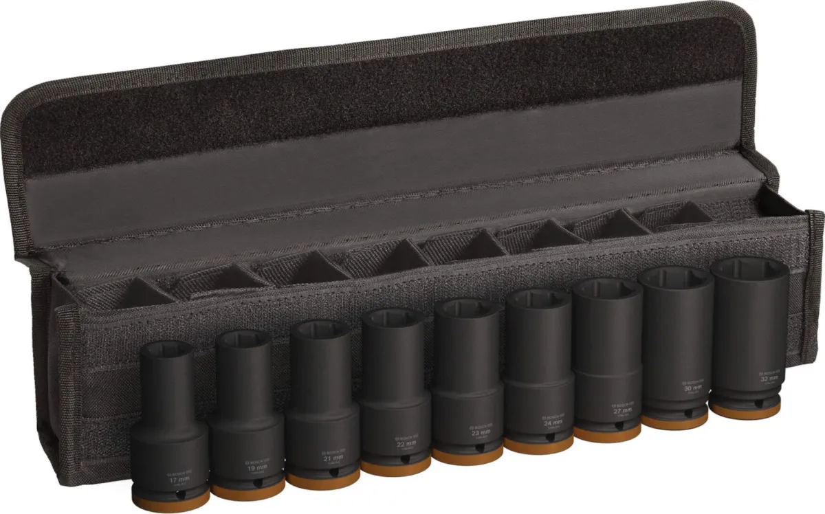 Set kovanih nasadnih ključeva 17 - 32mm; duboki; 3/4"; 9 delova; Bosch PRO Impact Socket (2608003042)