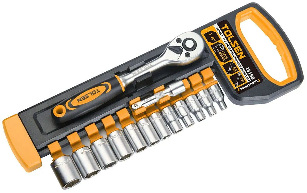 Set nasadnih ključeva 1/4" 14-delni Tolsen (15150)