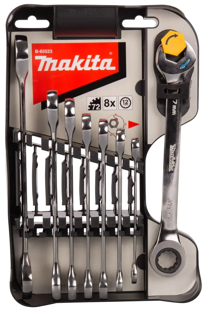 Set viljuškasto-okastih ključeva sa čegrtaljkom Makita B-65523