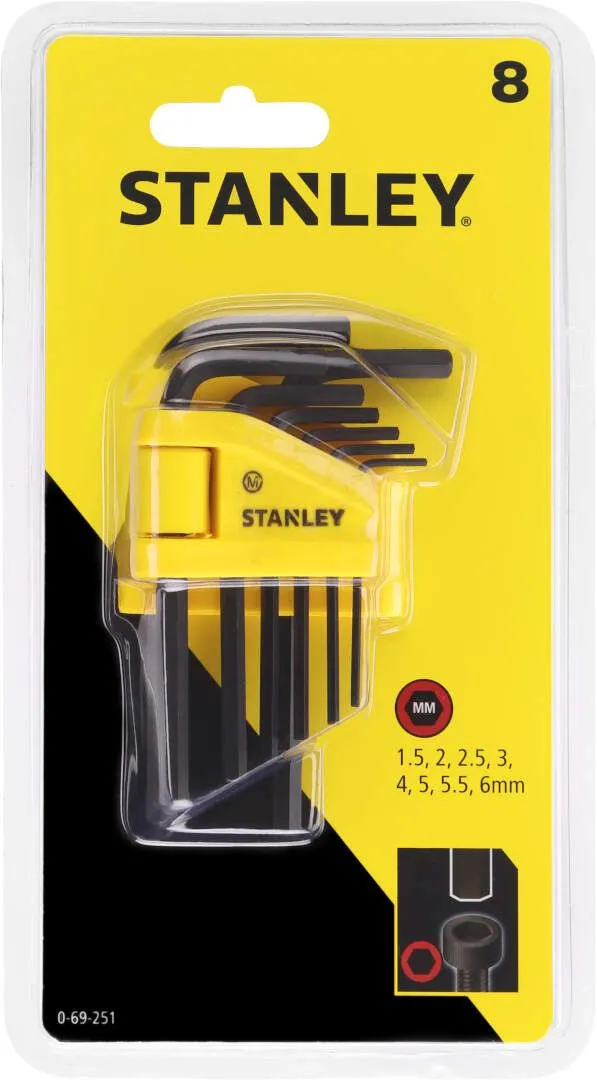 Stanley inbus ključevi 1,5 - 6mm / set 8 kom (0-69-251)