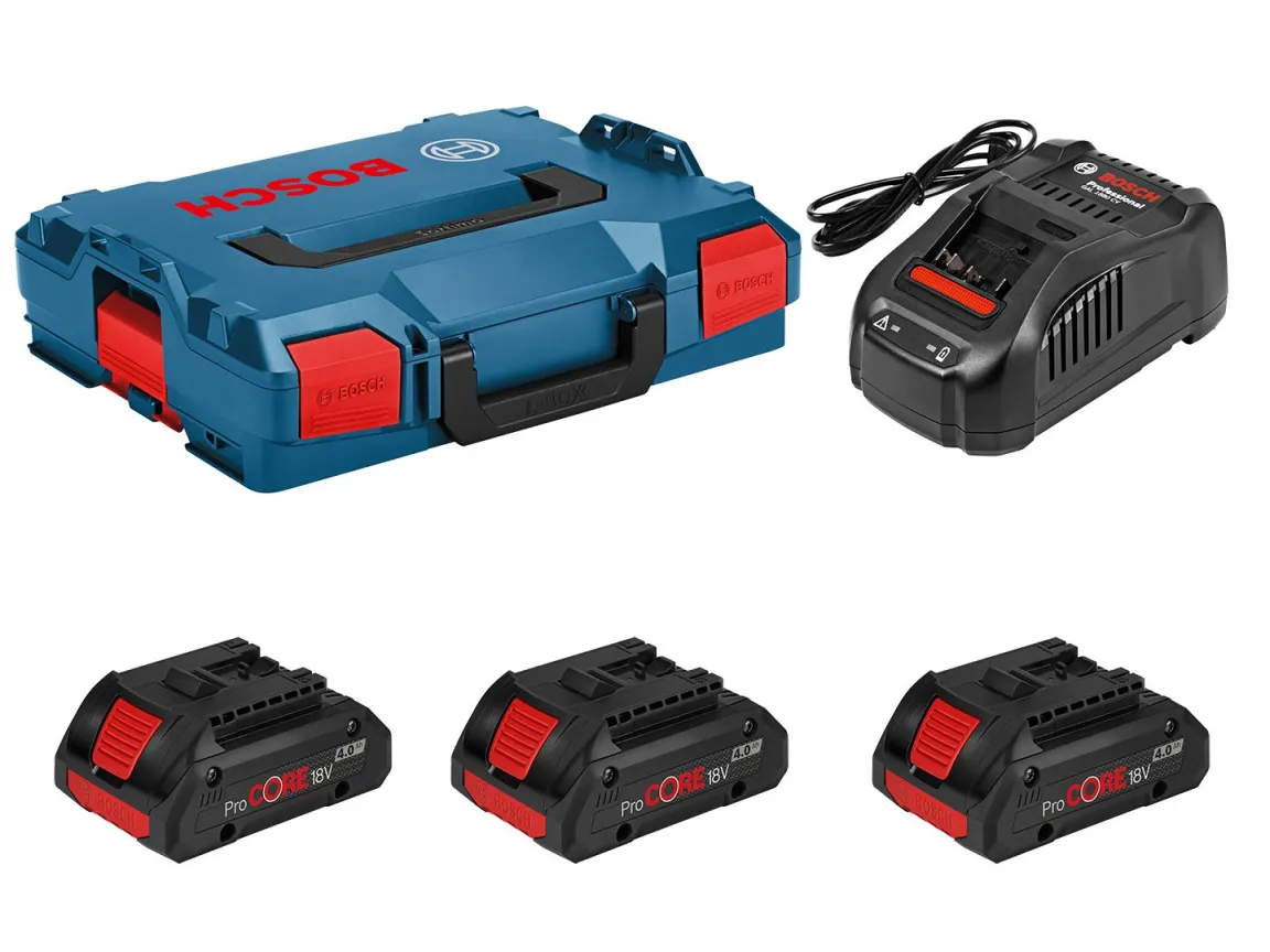 Starter set 3 x 18V ProCORE 4,0Ah + GAL 1880 CV + L-Boxx 102 Bosch (0615990L1R)