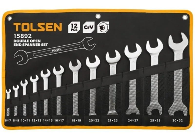 Tolsen 12-delni set viljuškastih ključeva 6-32mm (15892)