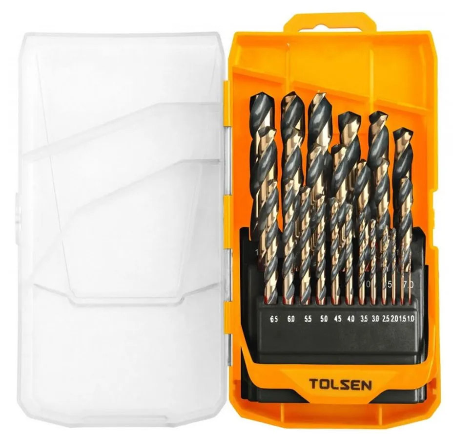 Tolsen 25-delni set HSS-R crno-zlatnih burgija 1,0-13,0mm (75087)