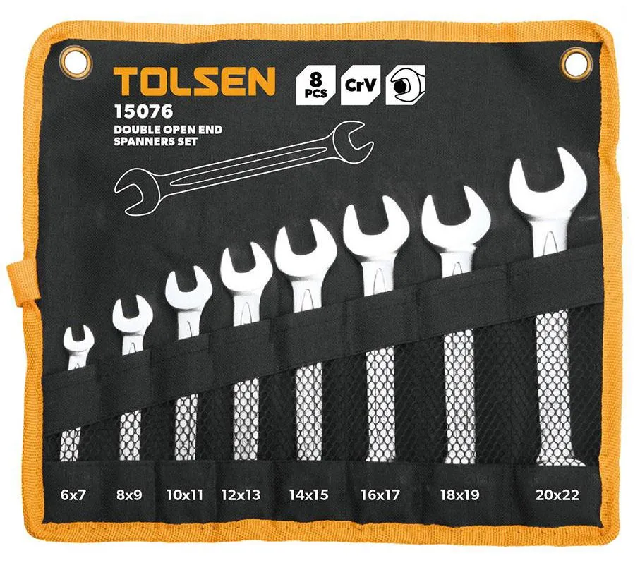 Tolsen 8-delni set viljuškastih ključeva 6-22mm (15076)