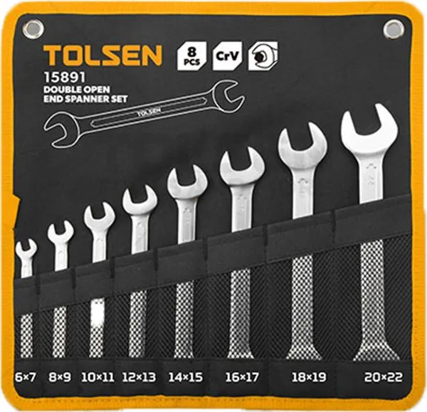Tolsen 8-delni set viljuškastih ključeva 6-22mm (15891)