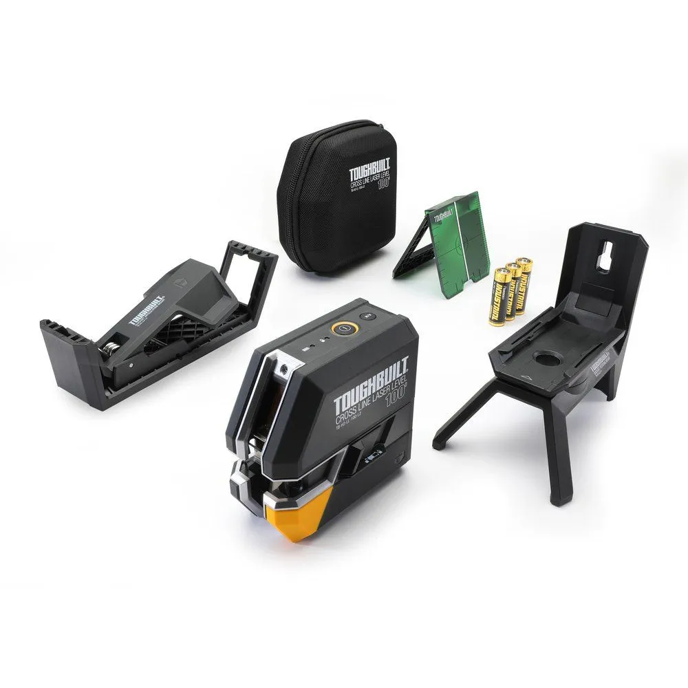 ToughBuilt linijski laser 30m sa magnetnim nosačem sa štipaljkom za gips u torbici (TB-H2-LL-M30-L2)