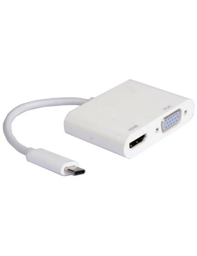 Adapter E-Green USB 3.1 tip C (M)-HDMI+VGA (F) - White