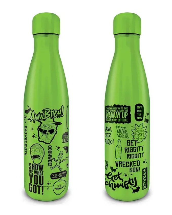 Boca Rick And Morty (Quotes) Metal Drink Bottle