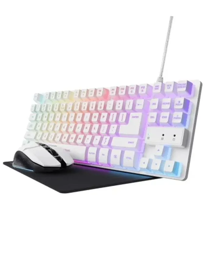 COMBO miš + podloga + tastatura Trust GXT 794W Gaming Bundle White US