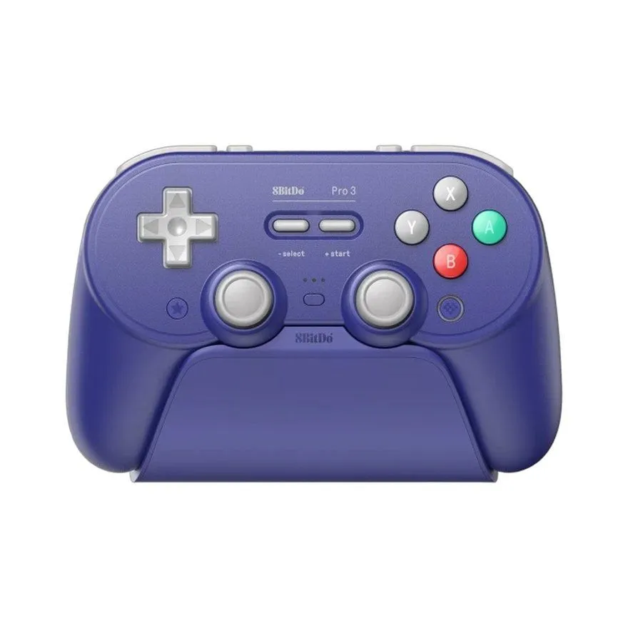 Gamepad 8BitDo Pro 3 BT 2.4GHz Multi platform Vibracija Hall Effect TMR Purple + Dock