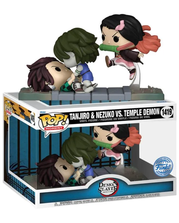 Figura Funko POP! Moments: Demon Slayer - Tanjiro & Nezuko Vs. Temple Demon
