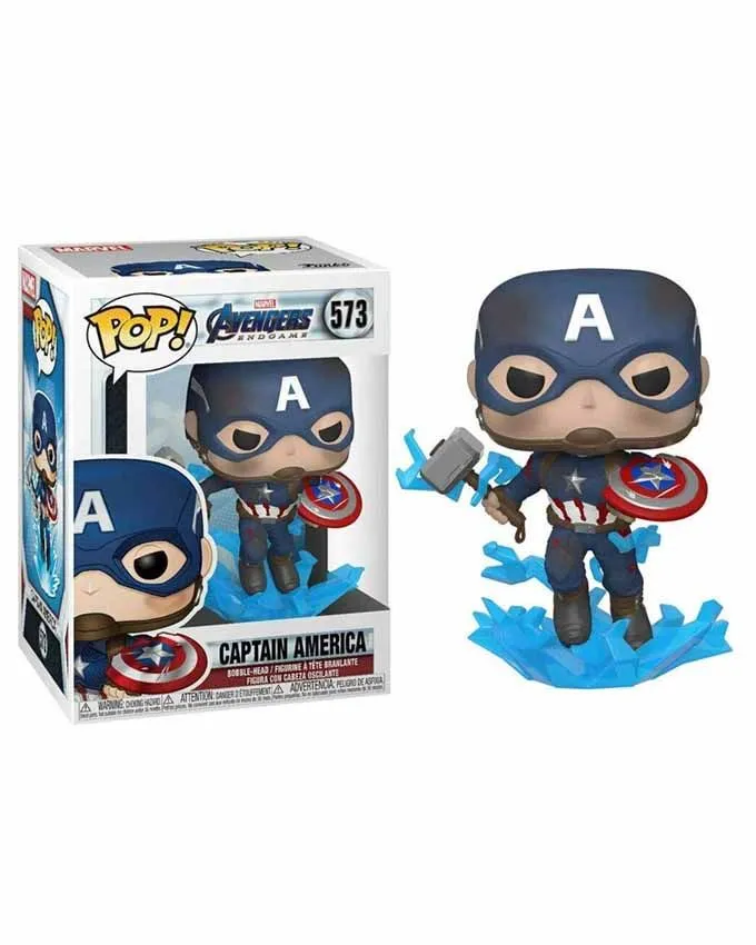 Figura POP! Marvel Endgame - Captain America with Broken Shield and Mjolnir