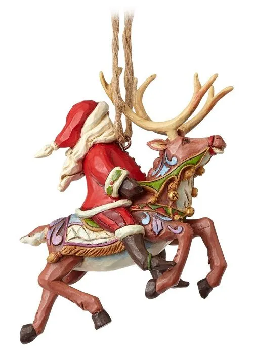Figura Santa Riding Reindeer Hanging Ornament Figure