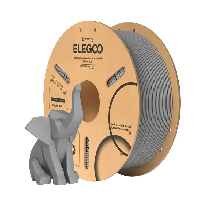 Filament Elegoo PLA 1.75mm 1kg Paper Spool (RFID) Grey