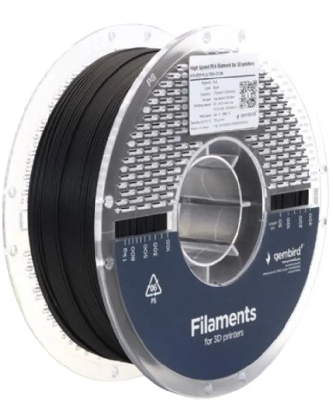 Filament Gembird 3DP-PLA1.75HY-01-BK High Speed 1.75mm 1kg Black