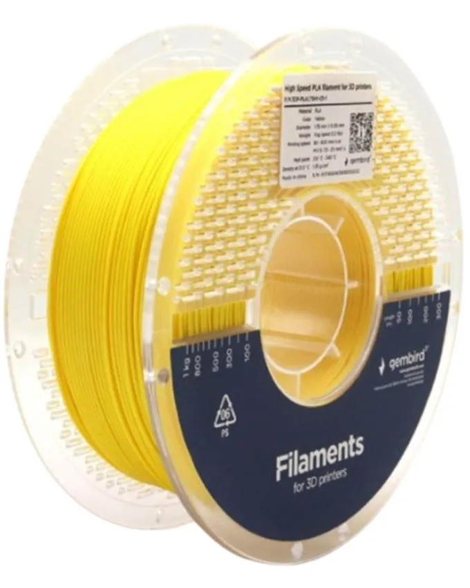 Filament Gembird 3DP-PLA1.75HY-01-Y High Speed 1.75mm 1kg Yellow