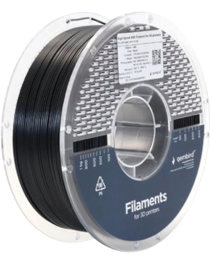 Filament Gembird ABS High Speed 3DP-ABS1.75HY-01-BK 1.75mm 1kg Black
