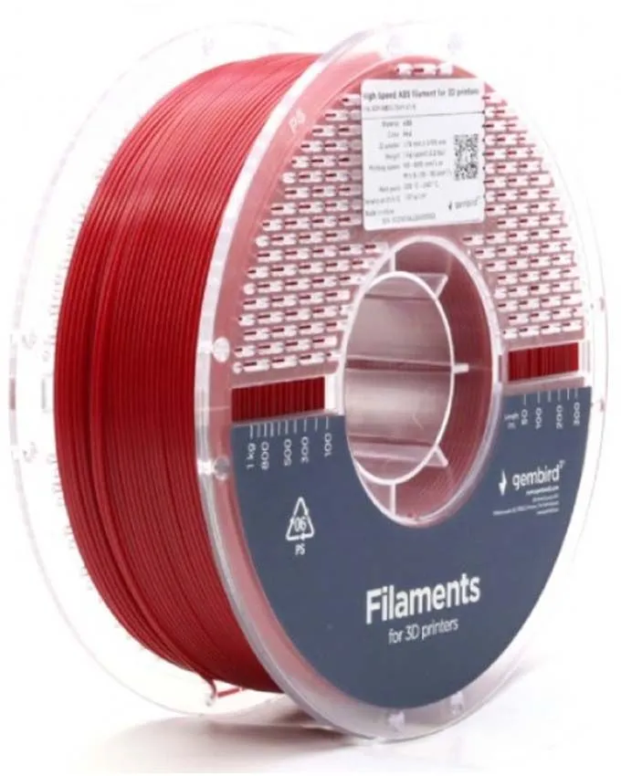 Filament Gembird ABS High Speed 3DP-ABS1.75HY-01-R 1.75mm 1kg Red