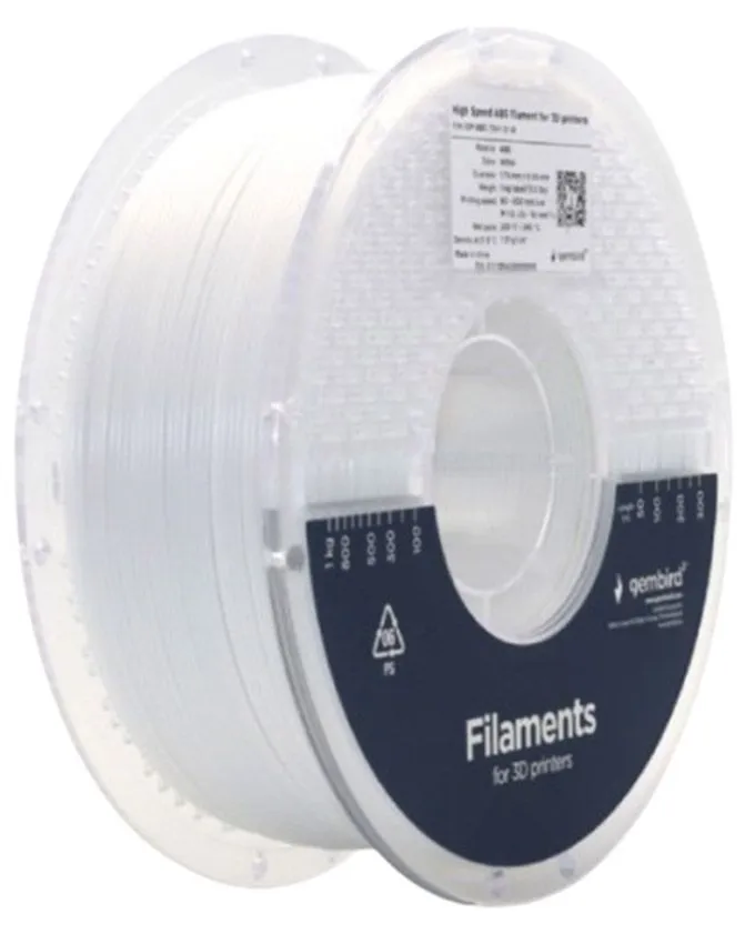 Filament Gembird ABS High Speed 3DP-ABS1.75HY-01-W 1.75mm 1kg White