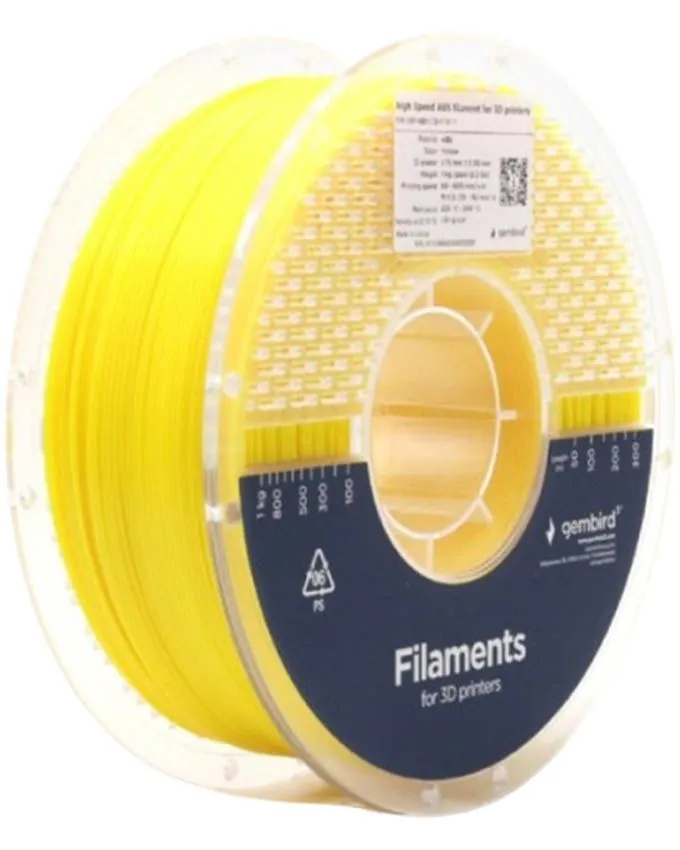 Filament Gembird ABS High Speed 3DP-ABS1.75HY-01-Y 1.75mm 1kg Yellow