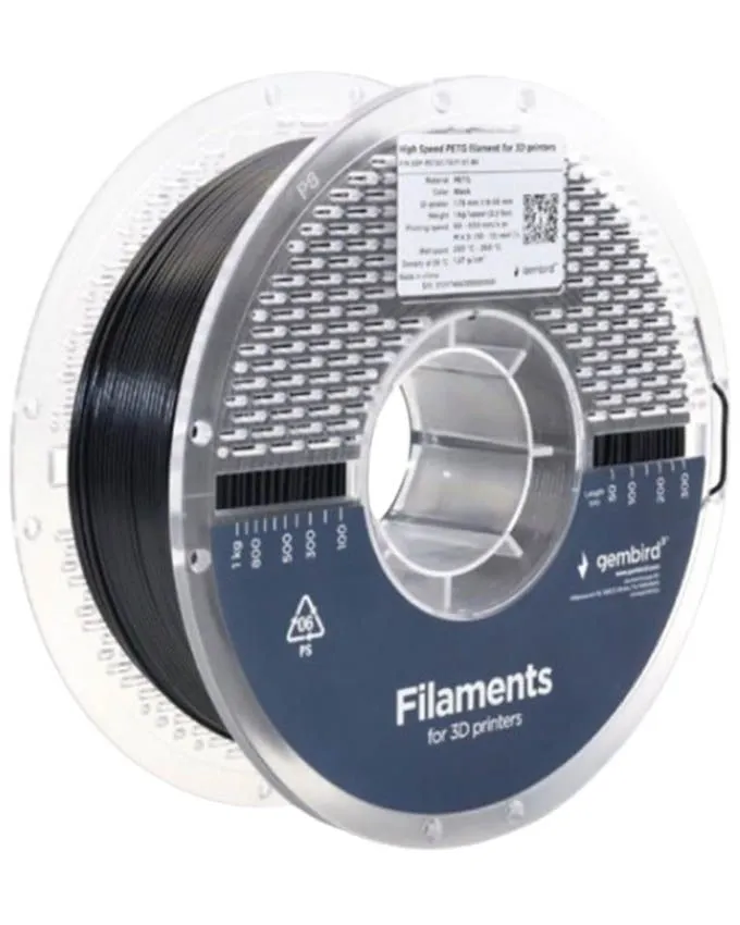 Filament Gembird PETG High Speed 3DP-PETG1.75HY-01-BK 1.75mm 1kg Black