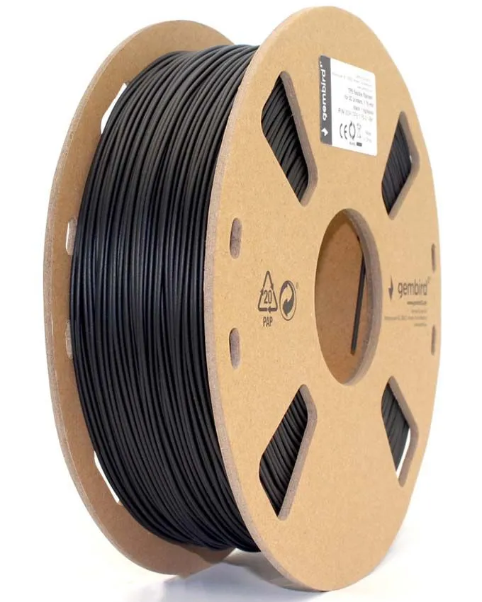 Filament Gembird TPE 3DP-TPE1.75-01-BK Fleksibilni 1.75mm 1kg Black