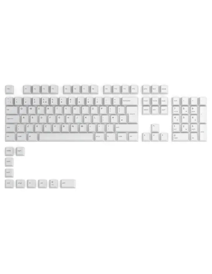 Kapice za tastaturu Glorious GPBT - Arctic White - ISO - UK Layout