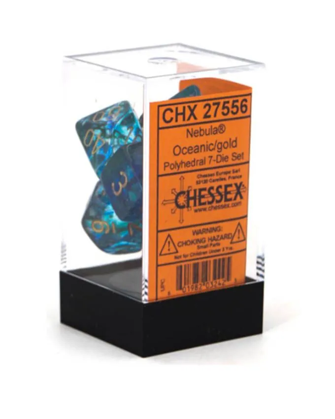 Kockice Chessex - Nebula - Luminary - Oceanic & Gold (7)