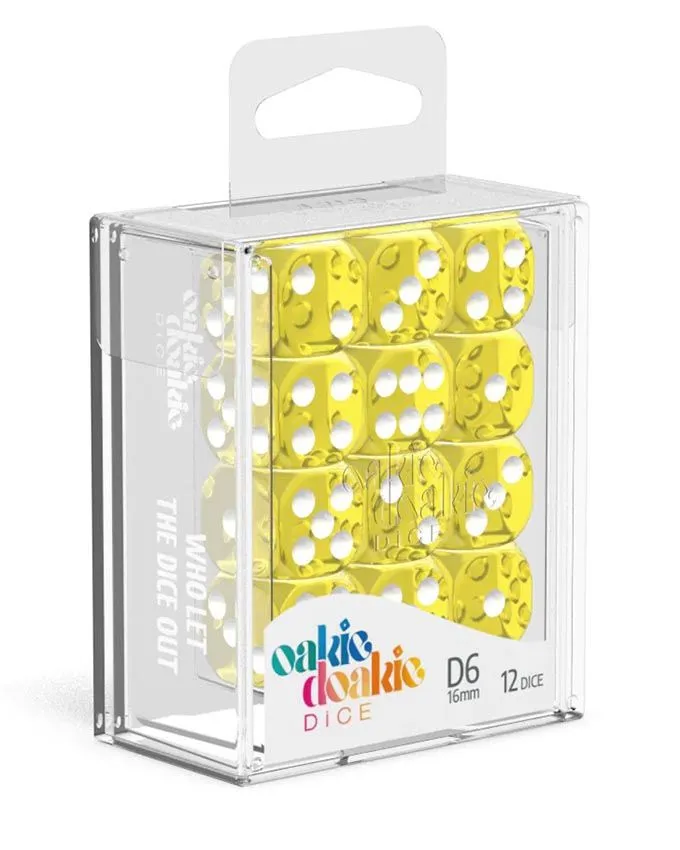 Kockice Oakie Doakie Dice D6 16 mm Marble - Yellow (12)