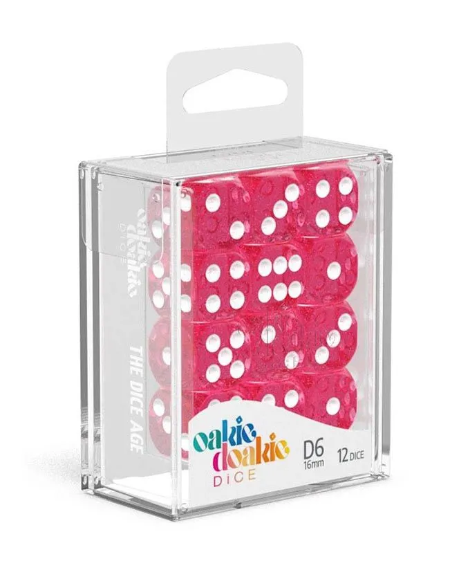Kockice Oakie Doakie Dice D6 16 mm Speckled - Pink (12)