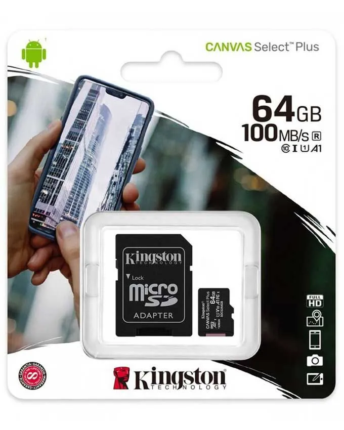 Memorijska kartica Kingston A1 MicroSDXC 64GB 100R class 10 SDCS2/64GB + adapter