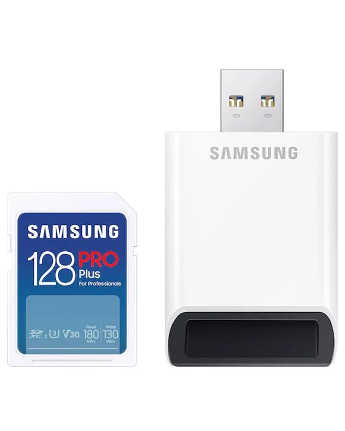Memorijska kartica Samsung PRO Plus Full Size SDXC 128GB U3 + Card Reader MB-SD128SB