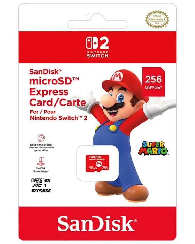 Memorijska kartica SanDisk Nintendo Switch 2 MicroSD 256GB - Mario Logo