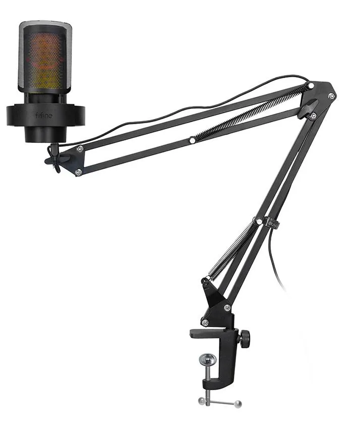 Mikrofon Fifine A8T Gaming Microphone With RGB And Adjustable Arm Stand - Black