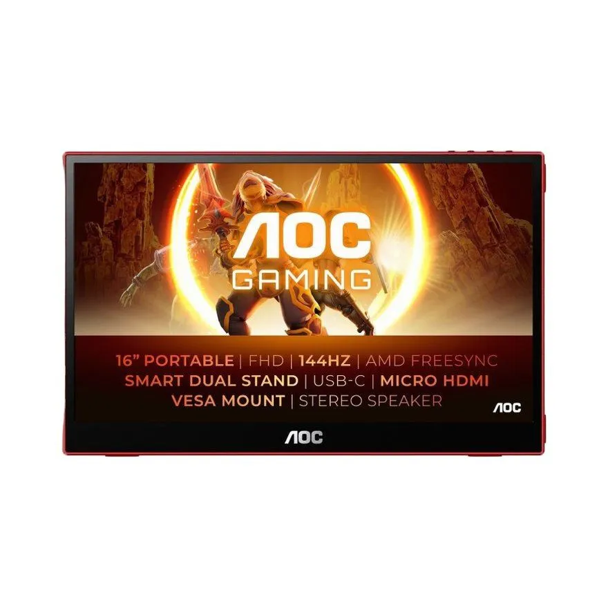 Monitor AOC 15'' 16G3 IPS 144Hz Portable Black/Red
