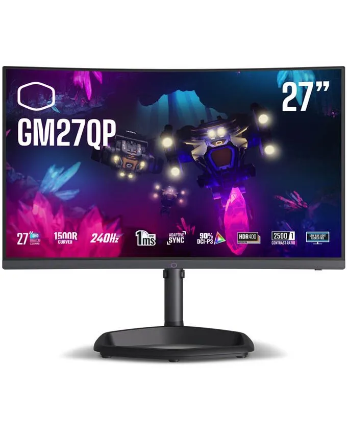 Monitor Cooler Master 27'' GM27QP-EK 240Hz QHD Adaptive Sync VA zakrivljen
