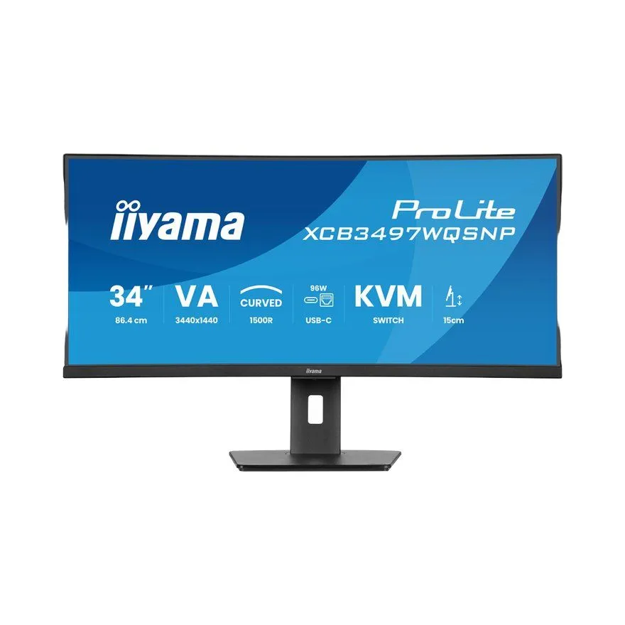 Monitor Iiyama 34'' UWQHD VA 0.4ms 120Hz Speakers USB-C Dock Black zakrivljen