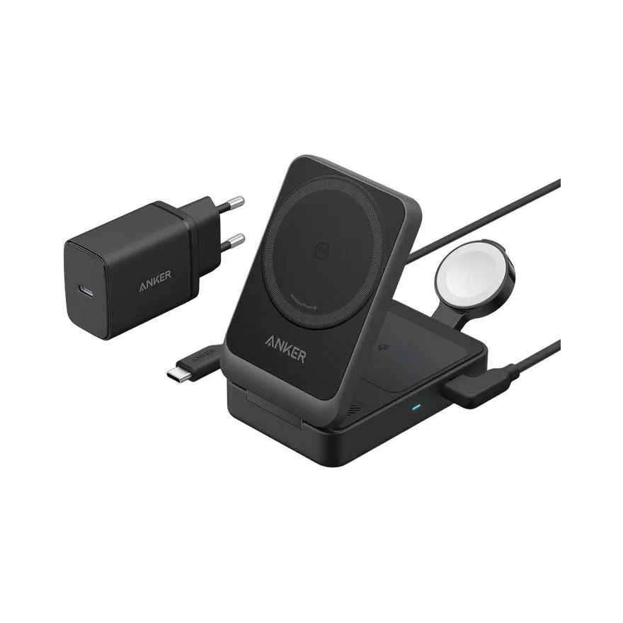 Power bank Anker MagGo 15W Foldable 3-in-1 Black