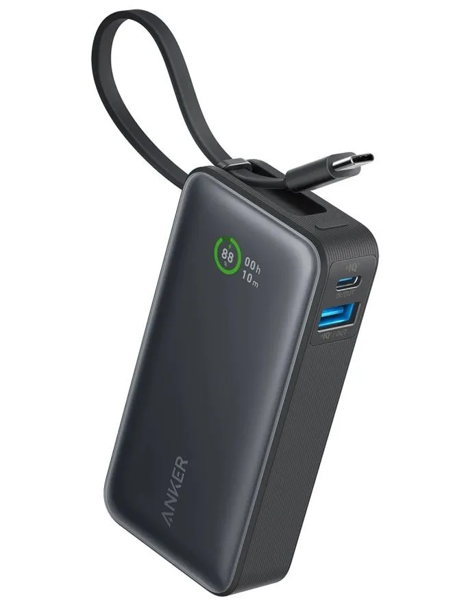 Power Bank Anker Nano Built-In USB-C Cable 30W Black