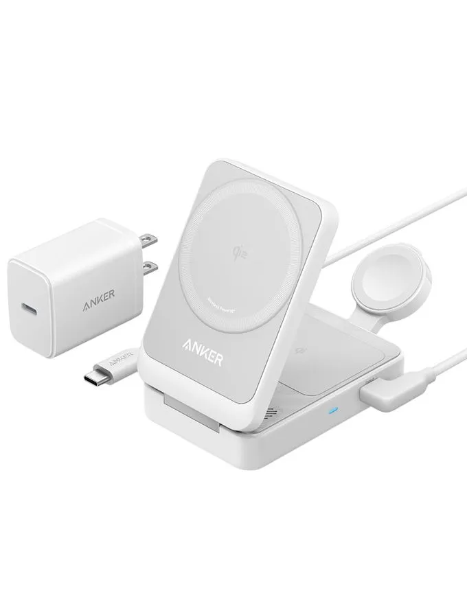 Punjač Anker 3-in-1 MagGo Wireless Car Charger 15W Bundle cable and charger