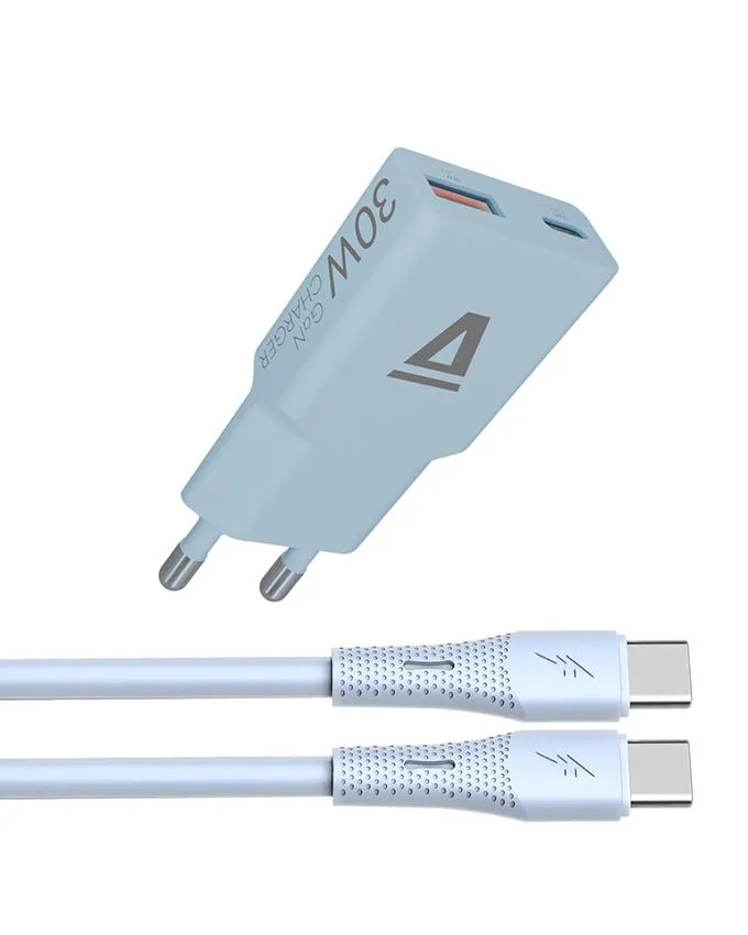 Punjač AVAX CH6415 / USB-C to USB-C / 30W / Light Blue